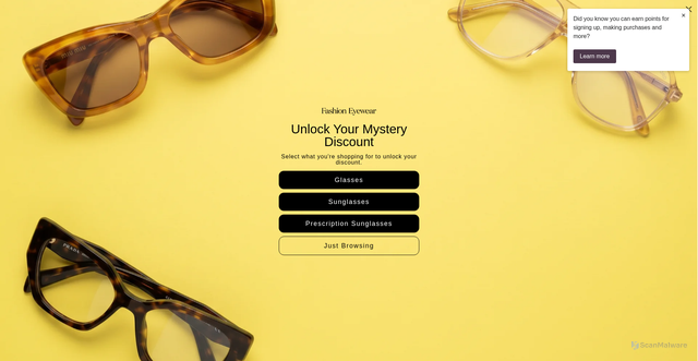 Security scan screenshot of https://fashioneyewear.com