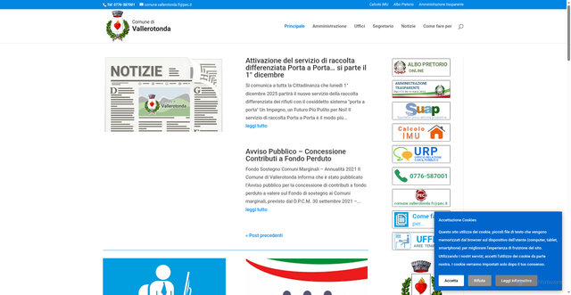 Security scan screenshot of https://www.comune.vallerotonda.fr.it/