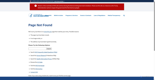 Security scan screenshot of https://www.hhs.gov/idealab/