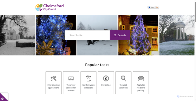 Security scan screenshot of https://www.chelmsford.gov.uk/