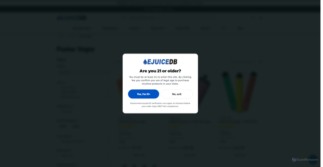 Security scan screenshot of https://www.ejuicedb.com/collections/fume-vape?srsltid=AU7gw4U5aNdhl9MXwNweWgJ1yg_hDvVzrQcrYlofK-sNscCXAeTg4mL-