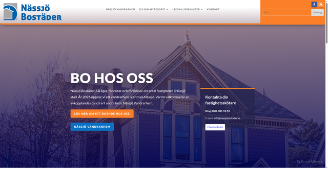 Security scan screenshot of https://nassjobostader.se