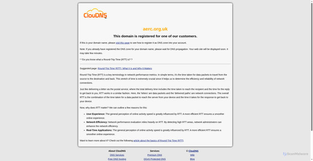 Security scan screenshot of http://www.aerc.org.uk