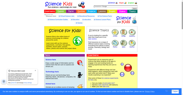 Security scan screenshot of https://www.sciencekids.co.nz