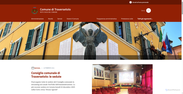 Security scan screenshot of https://www.comune.traversetolo.pr.it/