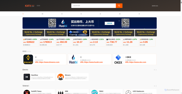 Security scan screenshot of https://www.kxfx.com