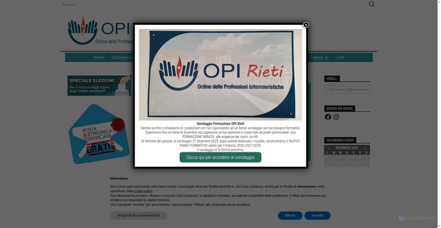 Security scan screenshot of https://www.opirieti.it/