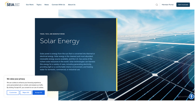 Security scan screenshot of https://seia.org/initiatives/about-solar-energy/