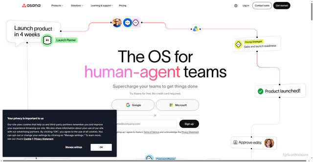 Security scan screenshot of https://connect.asana.com