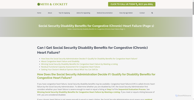 Security scan screenshot of https://thetennesseedisabilityattorney.com/congestive-heart-failure