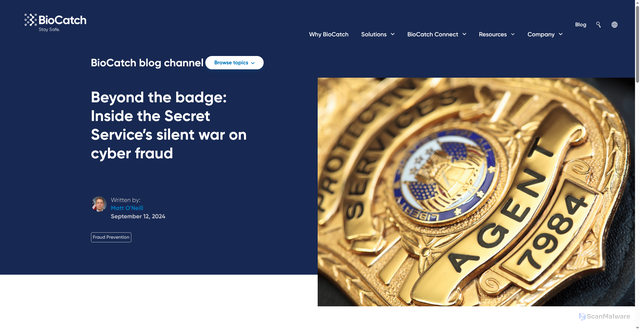 Security scan screenshot of https://www.biocatch.com/blog/silent-war-on-cyber-fraud