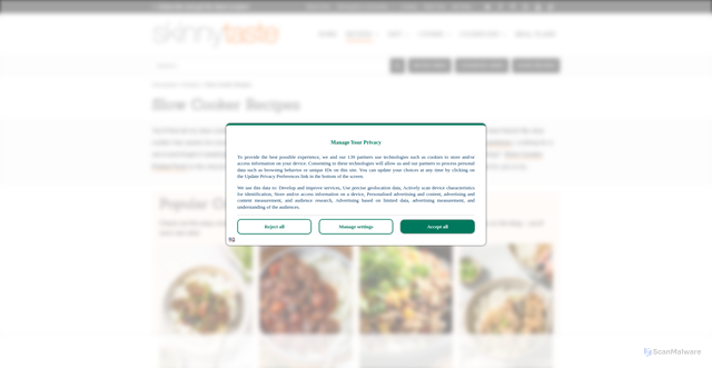 Security scan screenshot of https://www.skinnytaste.com