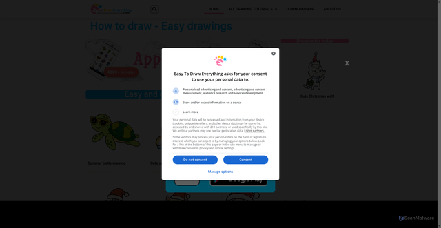 Security scan screenshot of https://easydraweverything.com