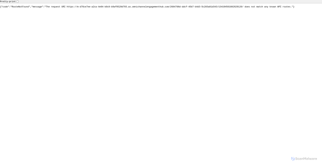 Security scan screenshot of https://m-d76ce7ee-a2ca-4e94-b0c8-b9af8529d793.as.omnichannelengagementhub.com