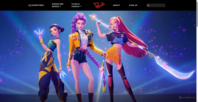 Security scan screenshot of https://www.paristheaternyc.com/film/kpop-demon-hunters-singalong-paris