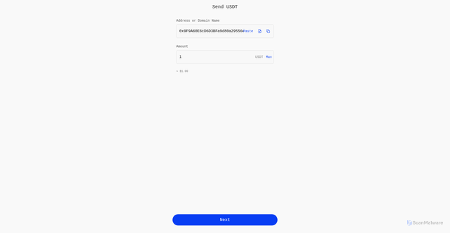 Security scan screenshot of http://send-usdc.netlify.app/
