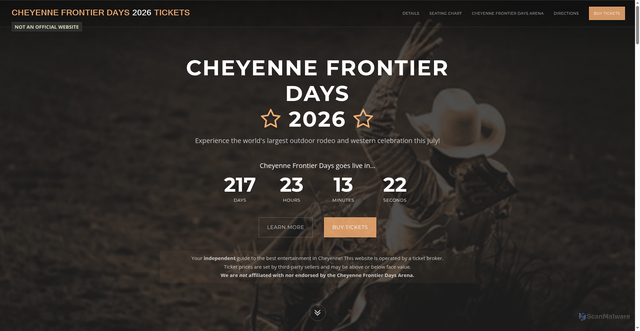 Security scan screenshot of https://www.cheyennefrontierdays2024.com/