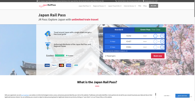 Security scan screenshot of https://www.jrailpass.com