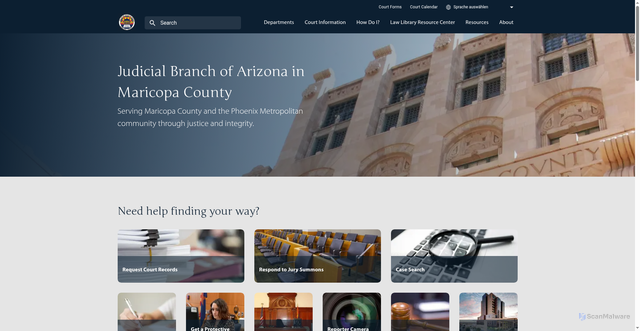 Security scan screenshot of https://superiorcourt.maricopa.gov/