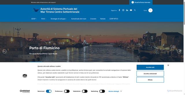 Security scan screenshot of https://www.portidiroma.it