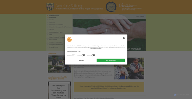 Security scan screenshot of https://www.von-kurz-stiftung.com/de/
