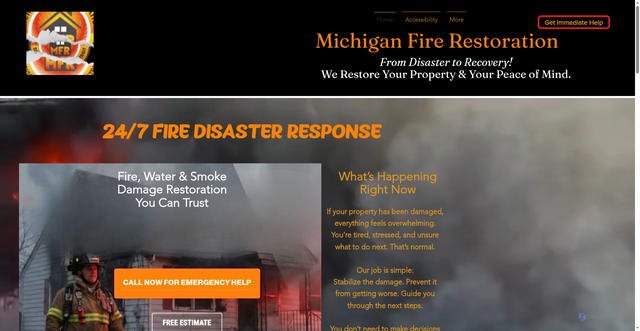 Security scan screenshot of https://www.michiganfirerestoration.com/