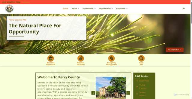 Security scan screenshot of https://perrycountyms.gov/