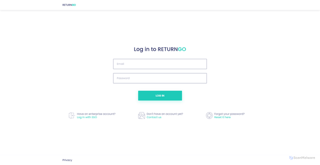 Security scan screenshot of https://app.returngo.ai/