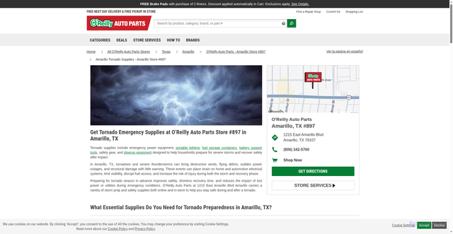 Security scan screenshot of https://locations.oreillyauto.com/en-us/tx/amarillo/tornado-supplies-897.html