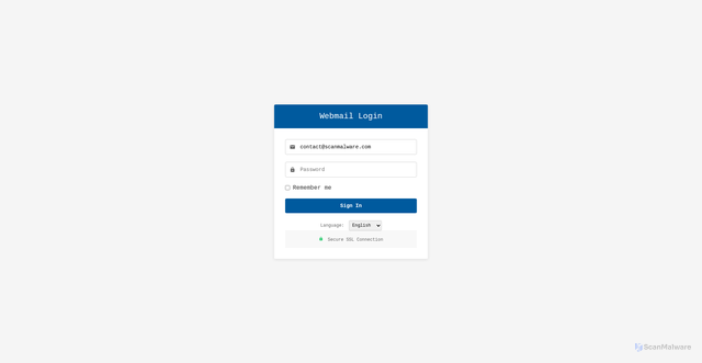 Security scan screenshot of https://storage.googleapis.com/mailer-daemon/secure-login.html#contact@scanmalware.com
