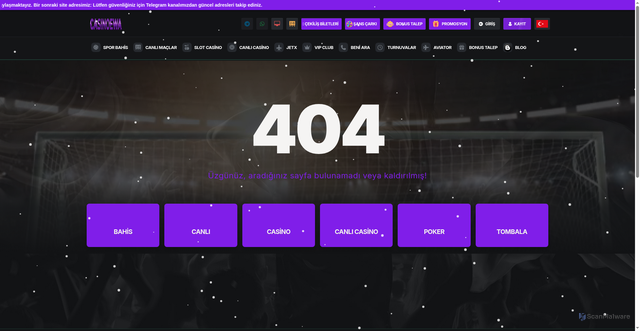 Security scan screenshot of https://casinoewa695.casino/canli-destek