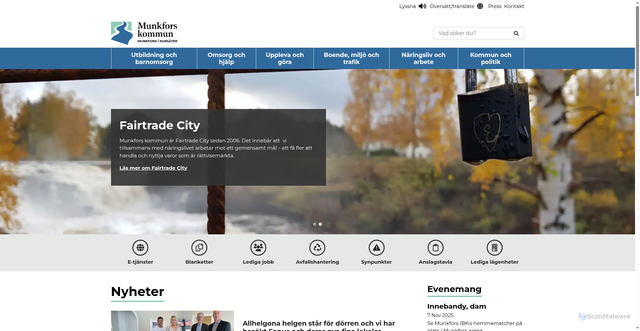 Security scan screenshot of https://www.munkfors.se/