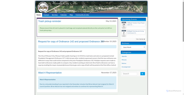 Security scan screenshot of https://missouricitymo.gov/