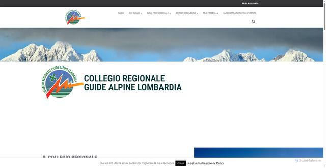 Security scan screenshot of http://www.guidealpine.lombardia.it/