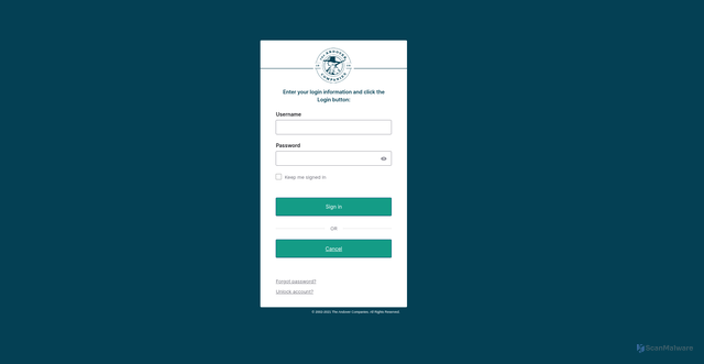 Security scan screenshot of https://login.andovercompanies.com