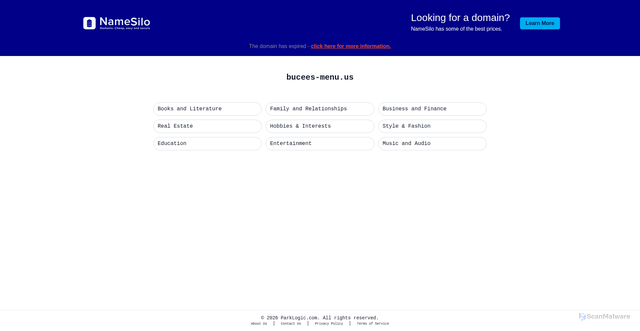 Security scan screenshot of https://bucees-menu.us/locations/