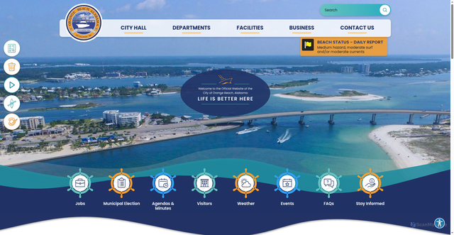 Security scan screenshot of https://orangebeachal.gov/