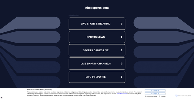Security scan screenshot of http://www.nbcssports.com/