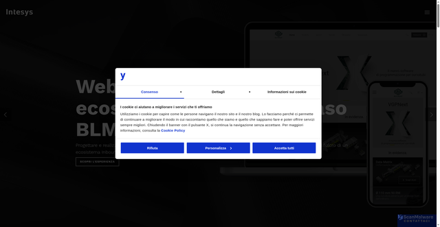 Security scan screenshot of https://intesys.it