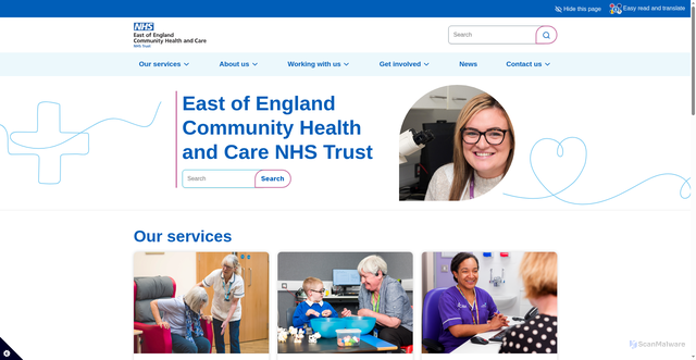 Security scan screenshot of https://eastofenglandcommunityhealthandcare.nhs.uk/