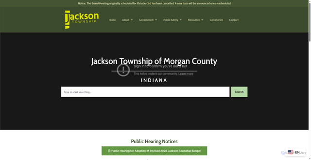 Security scan screenshot of https://jacksontownshipofmorganco.gov/