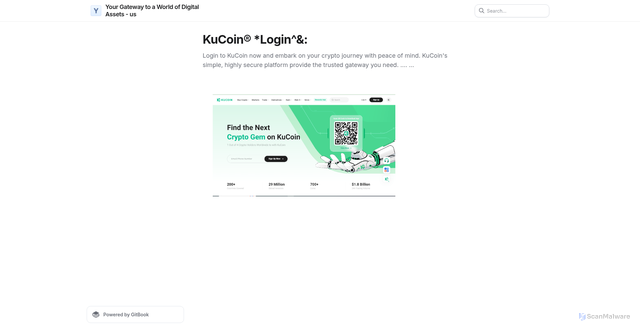 Security scan screenshot of https://kucoinlognz.gitbook.io
