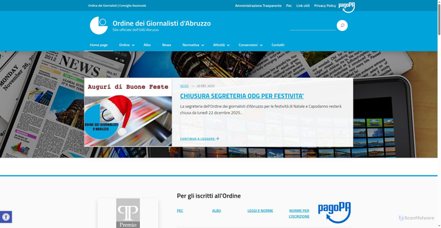 Security scan screenshot of https://www.odg.abruzzo.it/