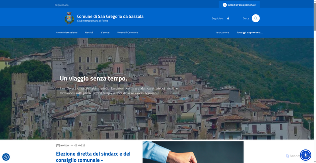 Security scan screenshot of https://www.comune.sangregoriodasassola.rm.it