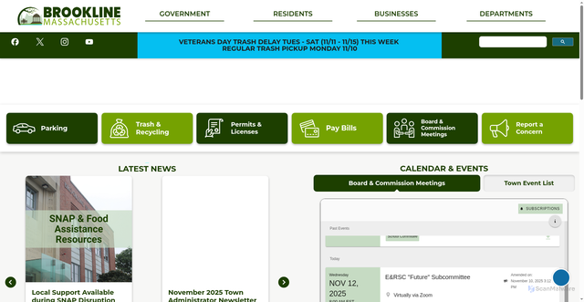 Security scan screenshot of https://www.brooklinema.gov/