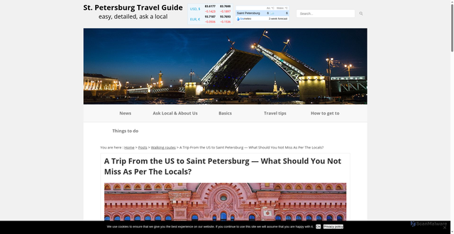 Security scan screenshot of https://guidetopetersburg.com/trip-from-us-to-saint-petersburg-what-should-you-not-miss-as-per-the-locals/