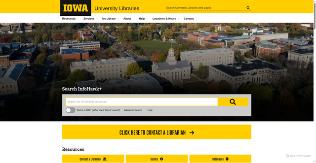 Security scan screenshot of https://lib.uiowa.edu