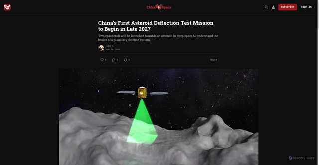 Security scan screenshot of https://www.china-in-space.com/p/chinas-first-asteroid-deflection