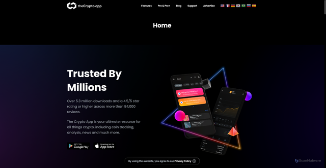 Security scan screenshot of https://thecrypto.app