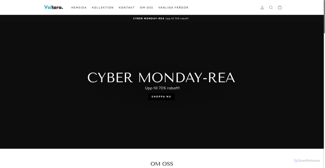 Security scan screenshot of https://valtara-stockholm.com/